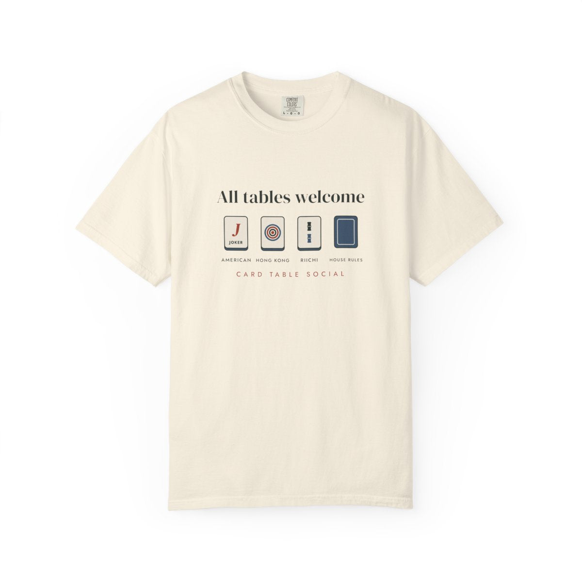 All Tables Welcome Tee in Ivory, front view