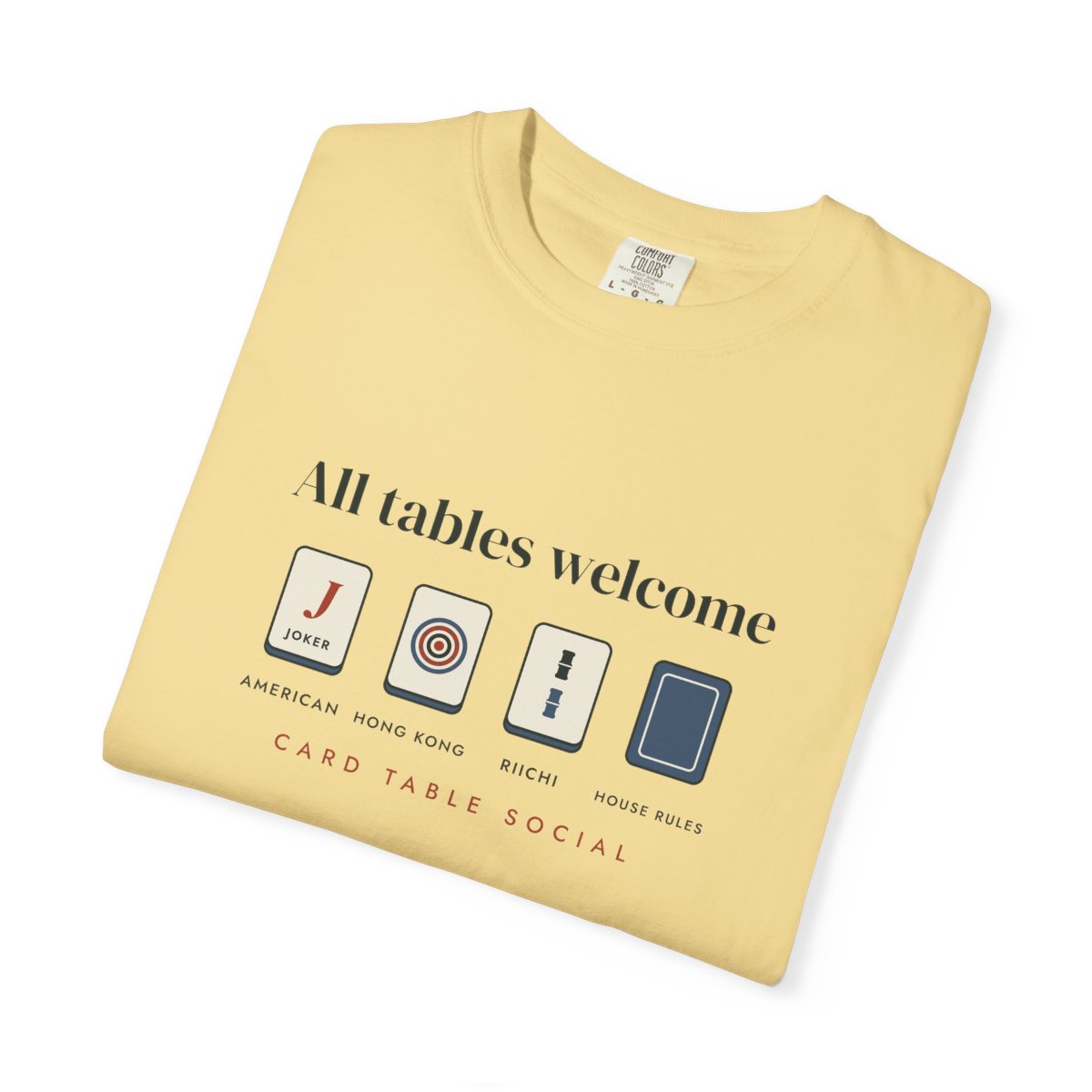 All Tables Welcome Tee in Butter, folded