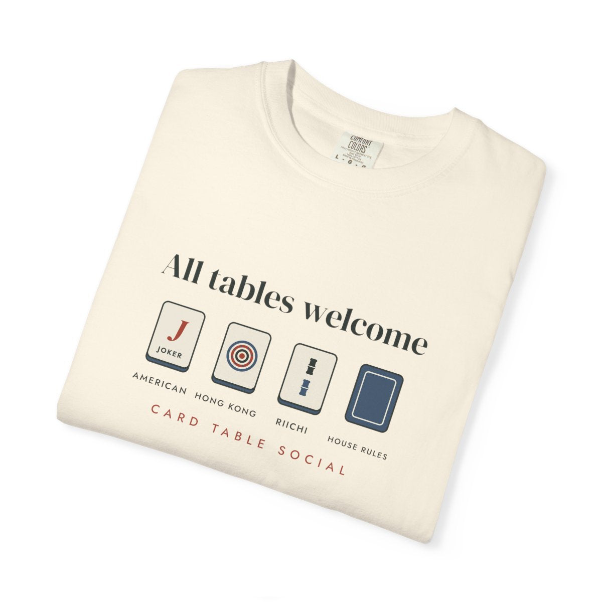 All Tables Welcome Tee in Ivory, folded