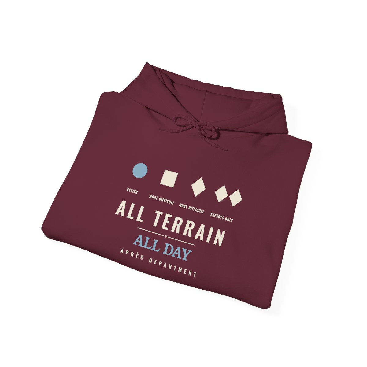 All Terrain Hoodie in Maroon, folded