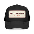 All Terrain Trucker Hat in Black, front view