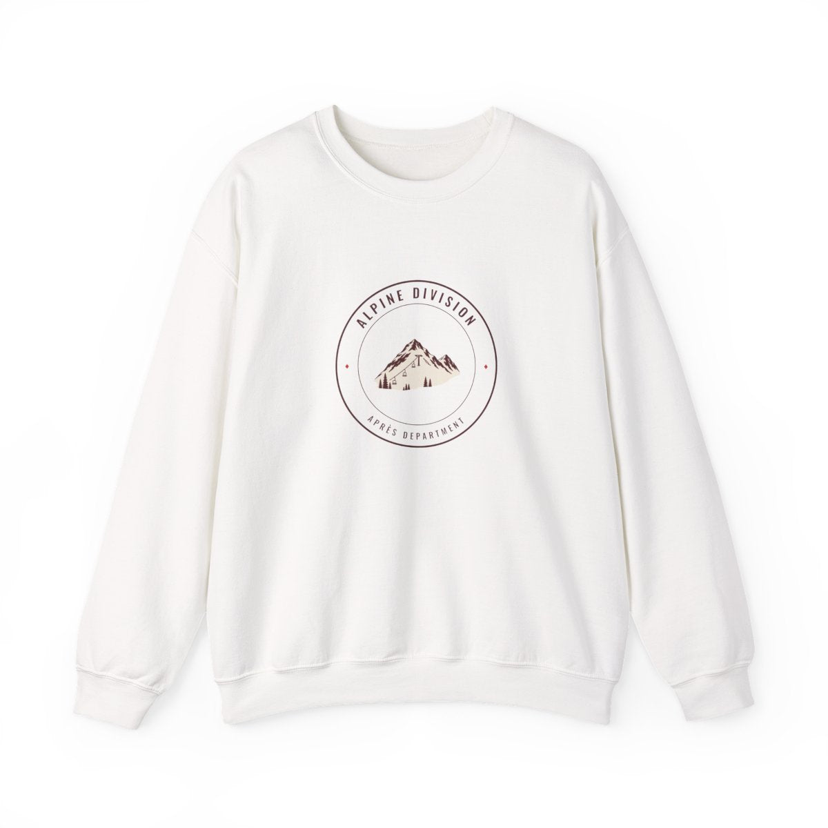 Alpine Division Crewneck in White, front view