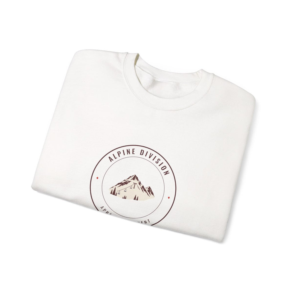 Alpine Division Crewneck in White, folded
