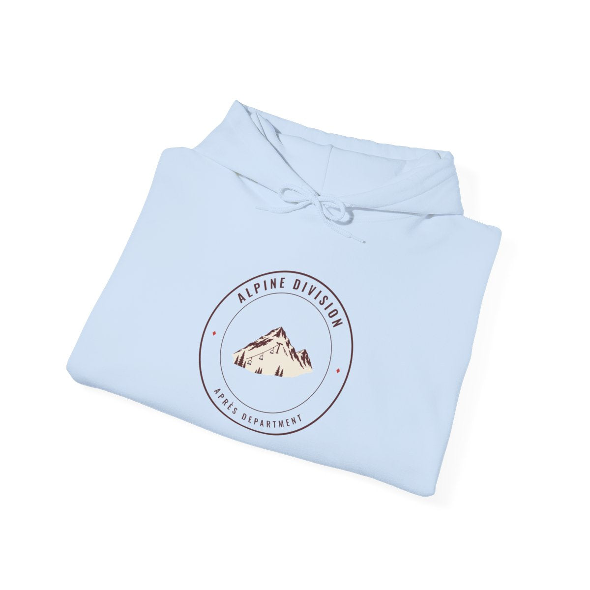 Alpine Division Hoodie in Light Blue, folded