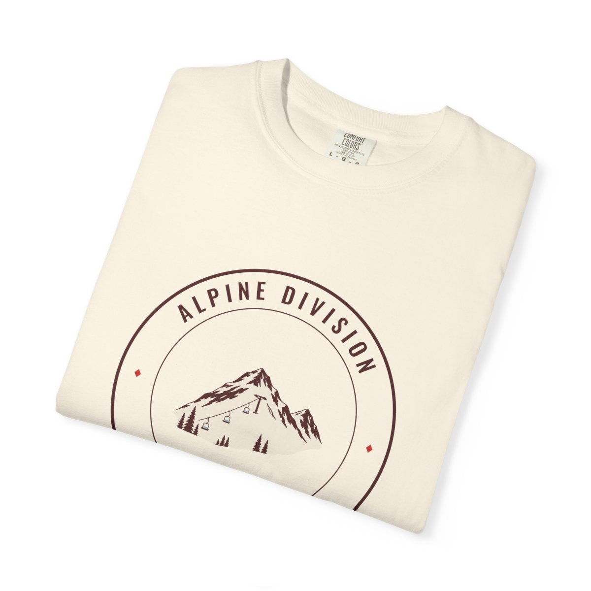 Alpine Division Tee in Ivory, folded
