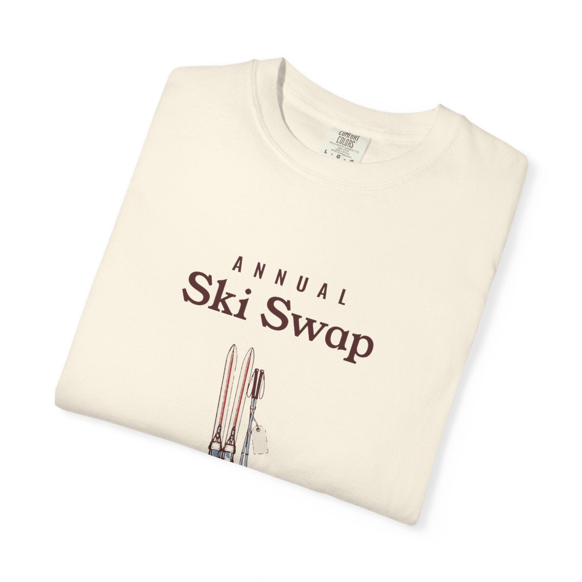Annual Ski Swap Tee in Ivory, folded