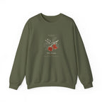 Apple Plate Crewneck in Military Green, front view
