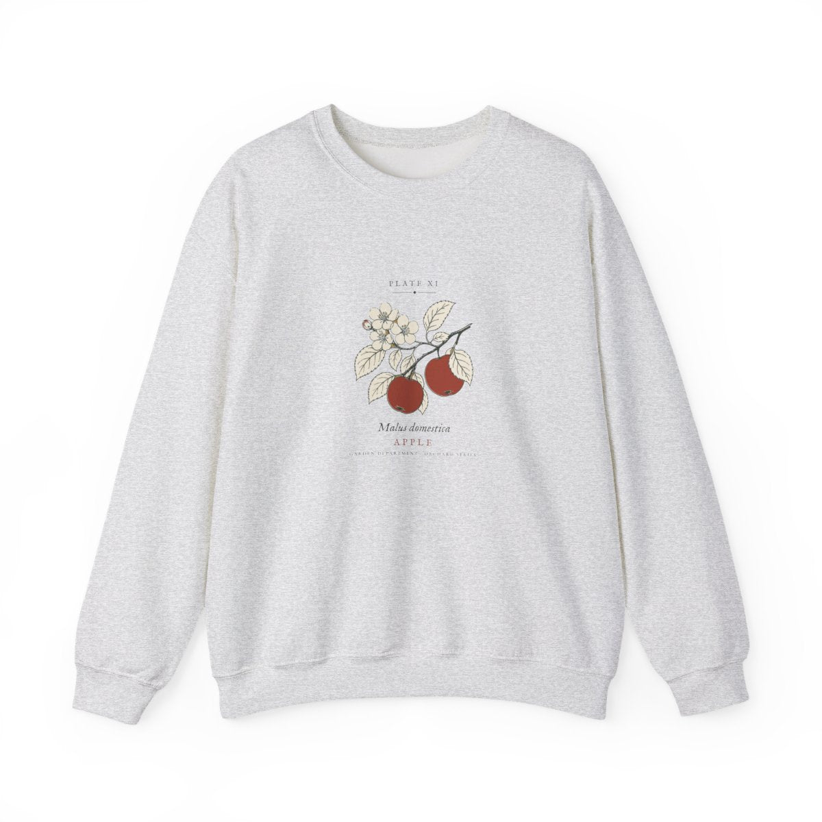 Apple Plate Crewneck in Ash, front view