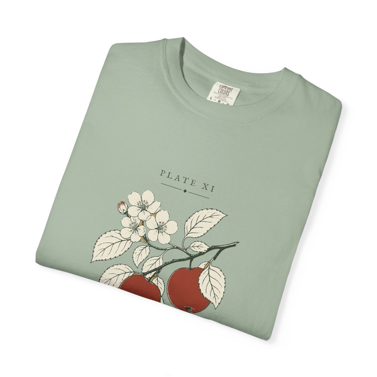 Apple Plate Tee in Bay, folded