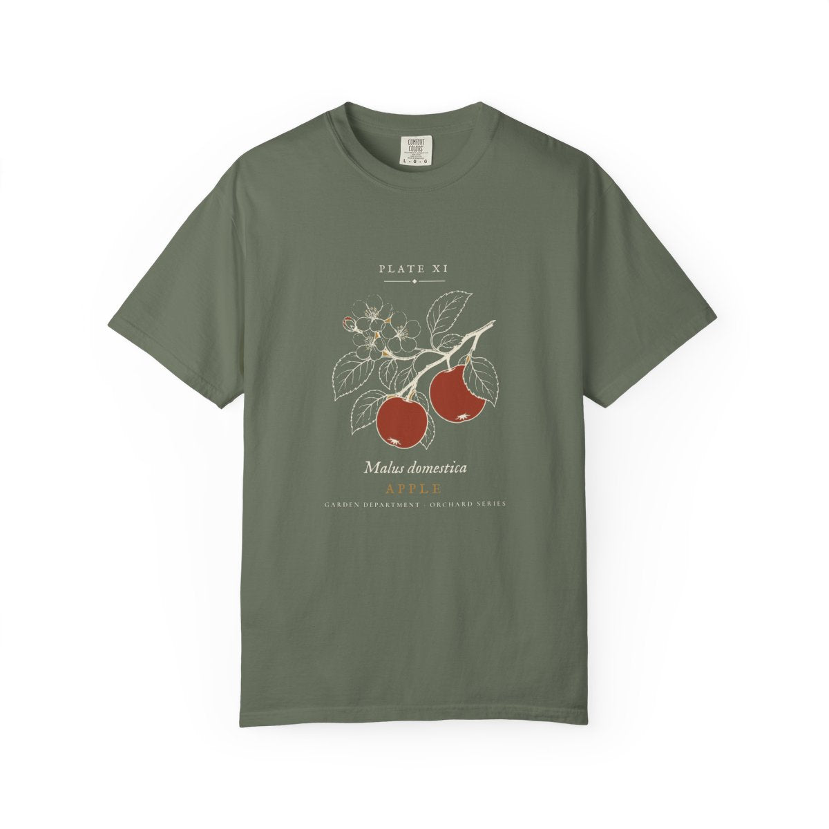 Apple Plate Tee in Moss, front view