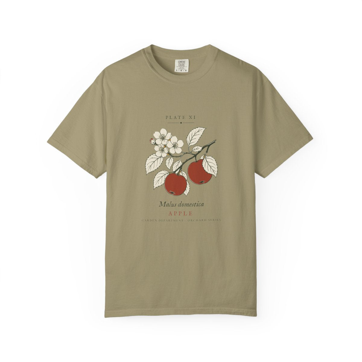 Apple Plate Tee in Khaki, front view