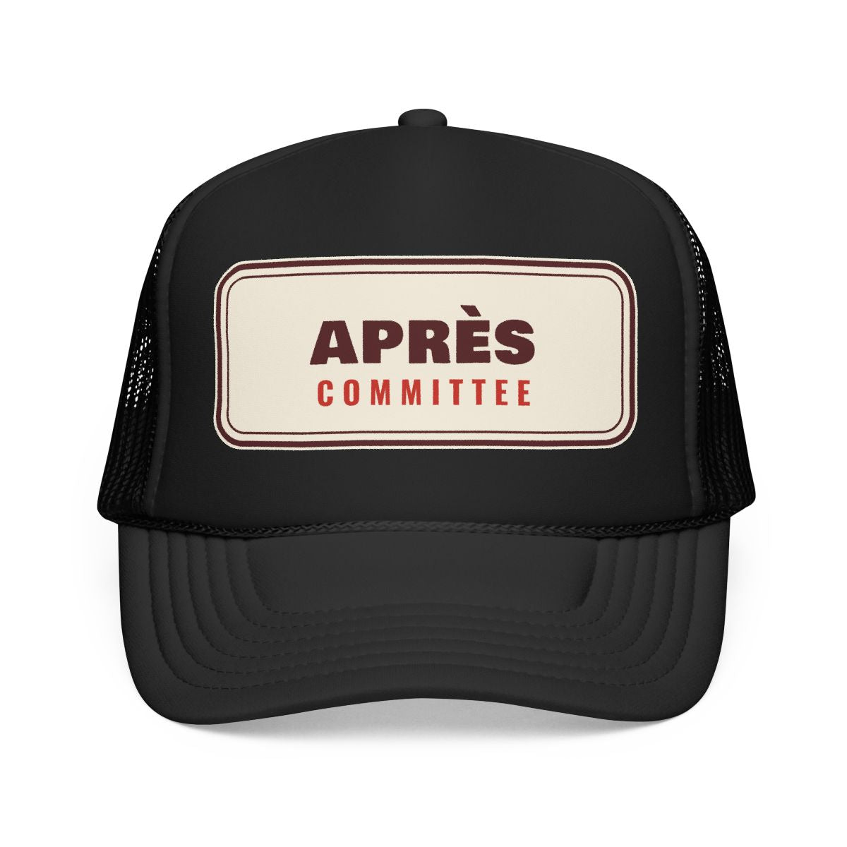 Après Committee Trucker Hat in Black, front view