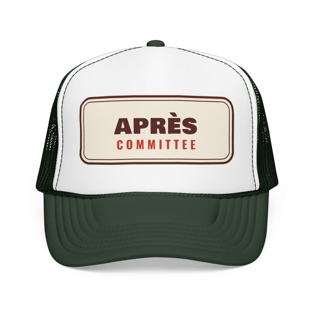 Après Committee Trucker Hat in Dark Green / White / Dark Green, front view