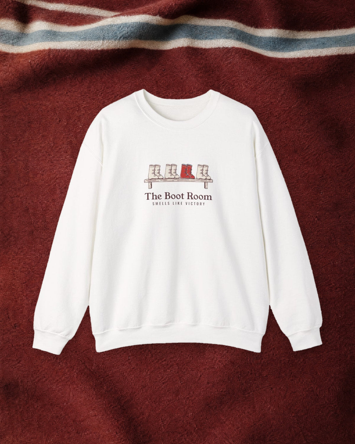 The Boot Room Crewneck in White, styled