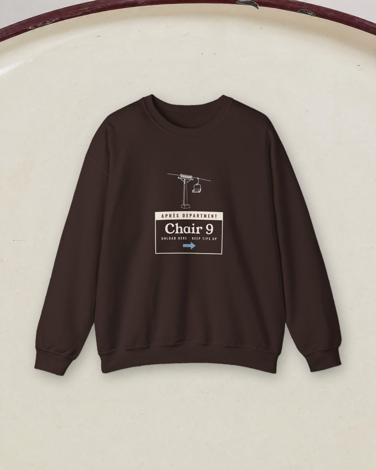 Chair 9 Crewneck in Dark Chocolate, styled