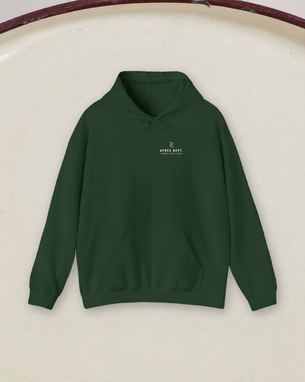 Chair Mark Hoodie in Forest Green, styled