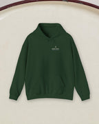 Chair Mark Hoodie in Forest Green, styled