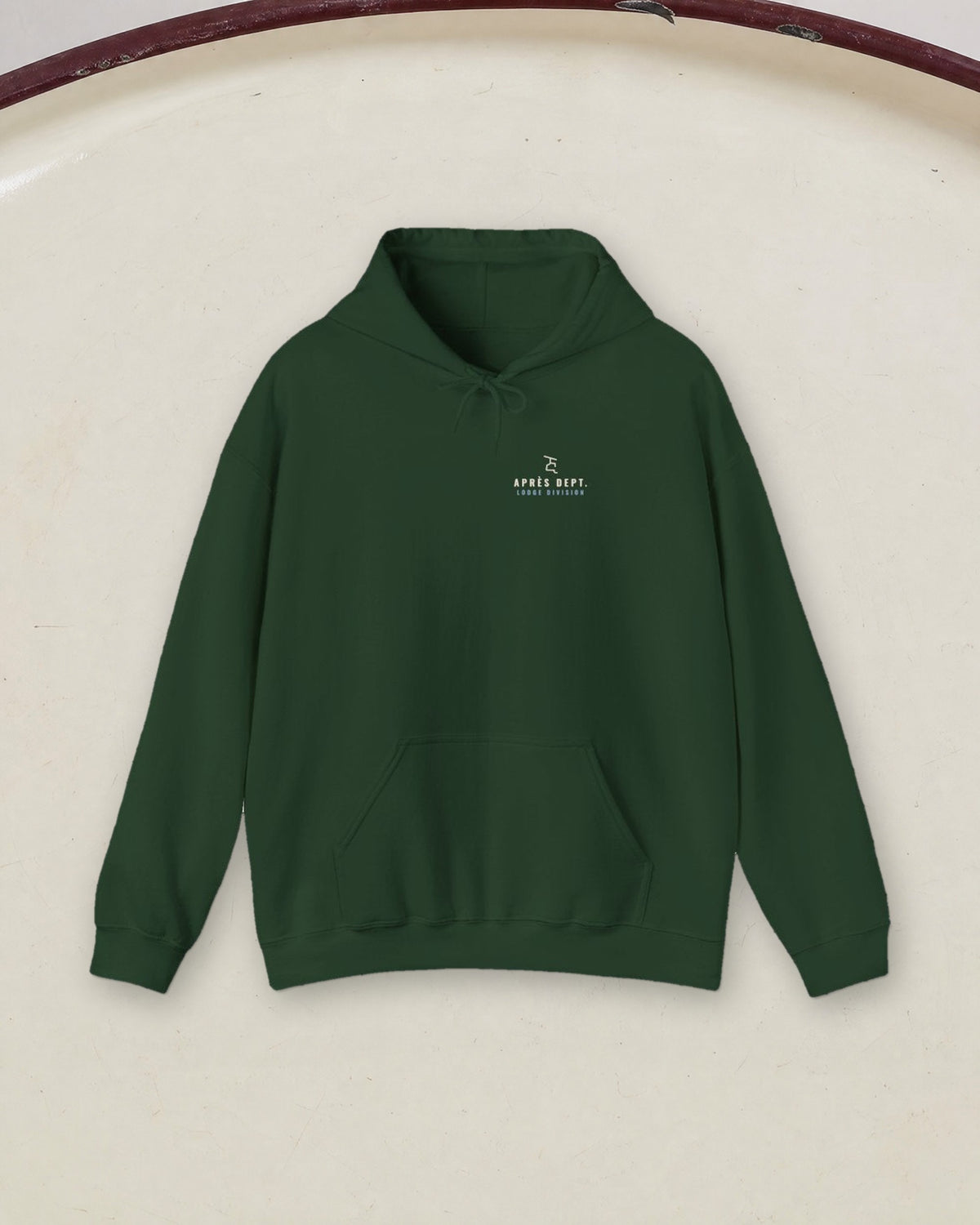Chair Mark Hoodie in Forest Green, styled