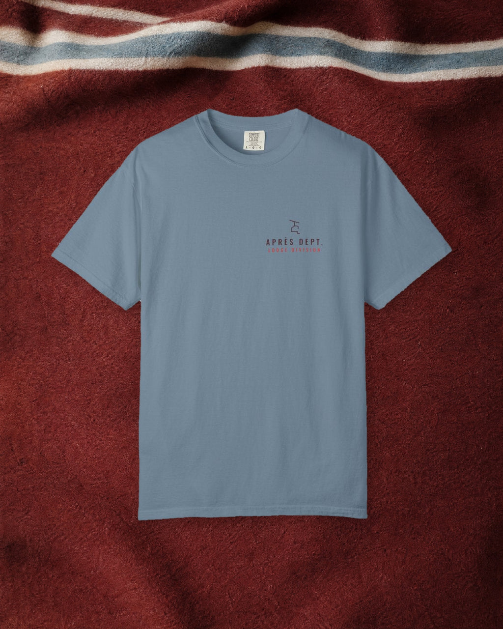 Chair Mark Tee in Ice Blue, styled