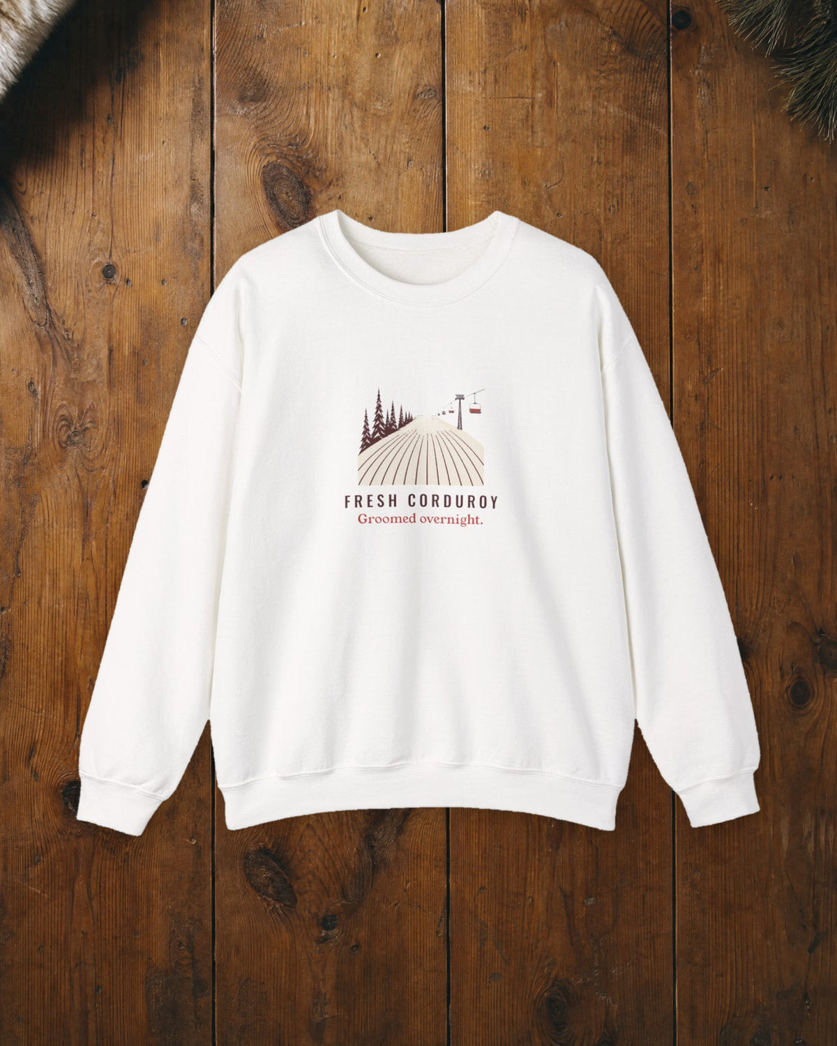 Fresh Corduroy Crewneck in White, styled