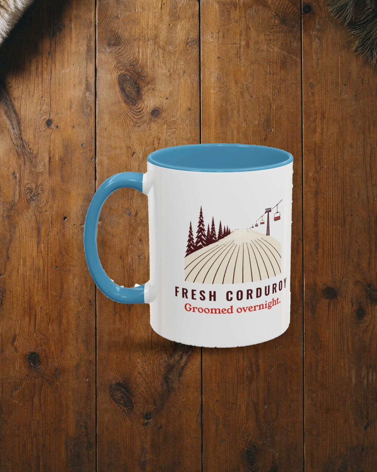 Fresh Corduroy Mug in Light Blue, styled
