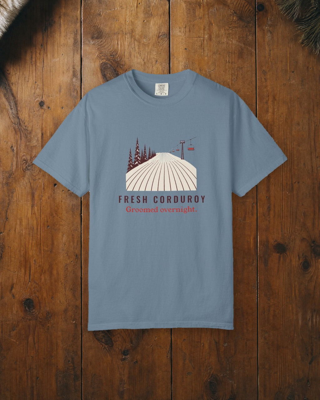 Fresh Corduroy Tee in Ice Blue, styled