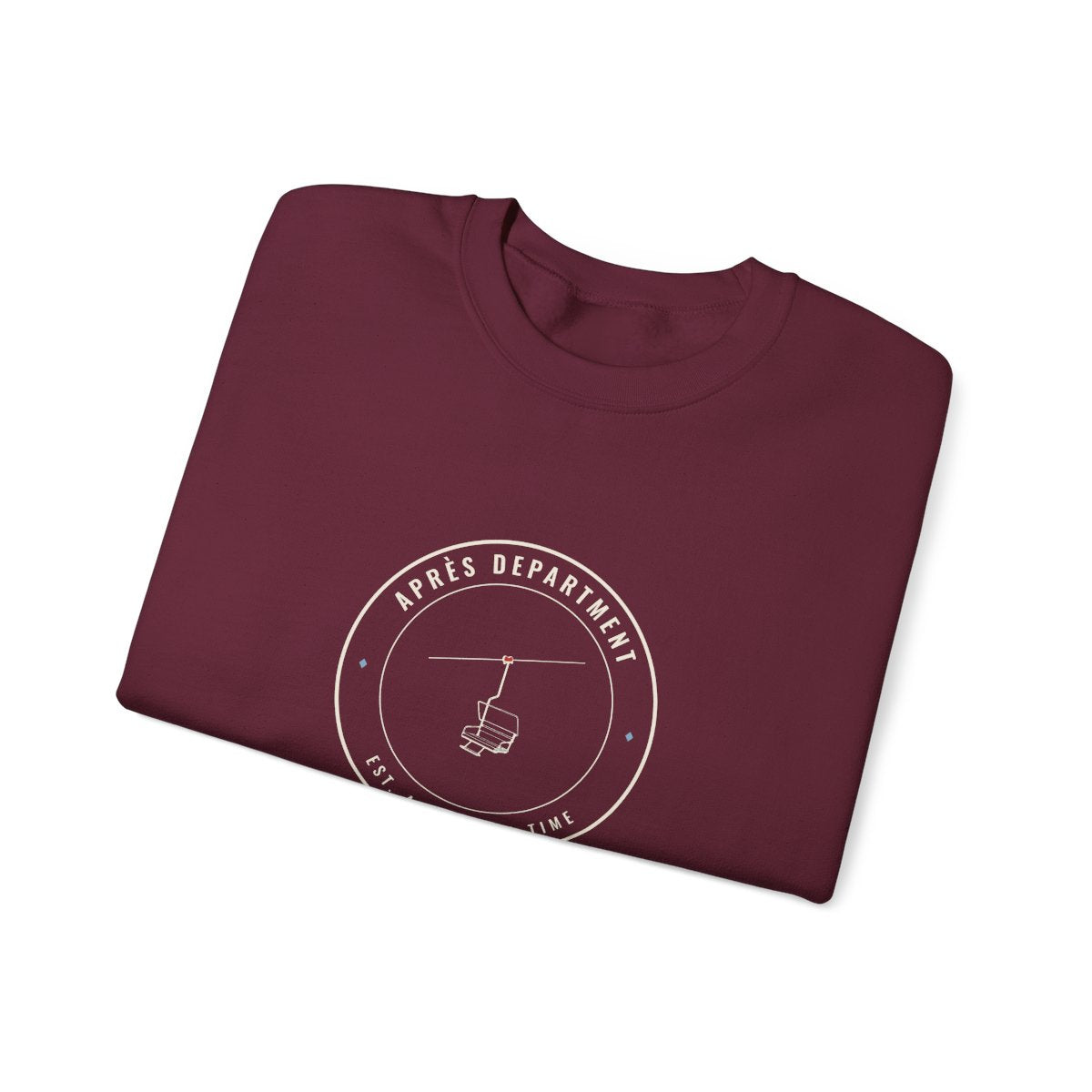 Après Department Crest Crewneck in Maroon, folded