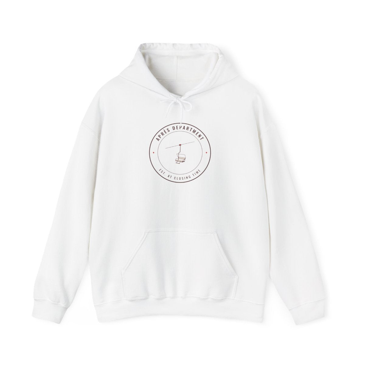 Après Department Crest Hoodie in White, front view