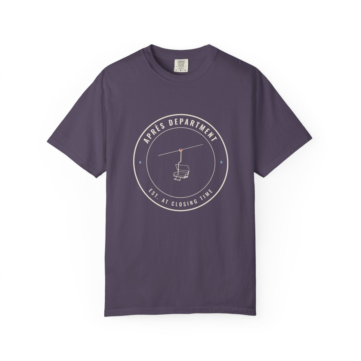 Après Department Crest Tee in Wine, front view
