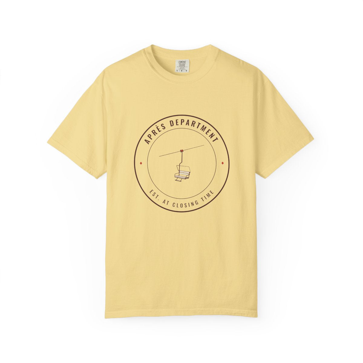 Après Department Crest Tee in Butter, front view