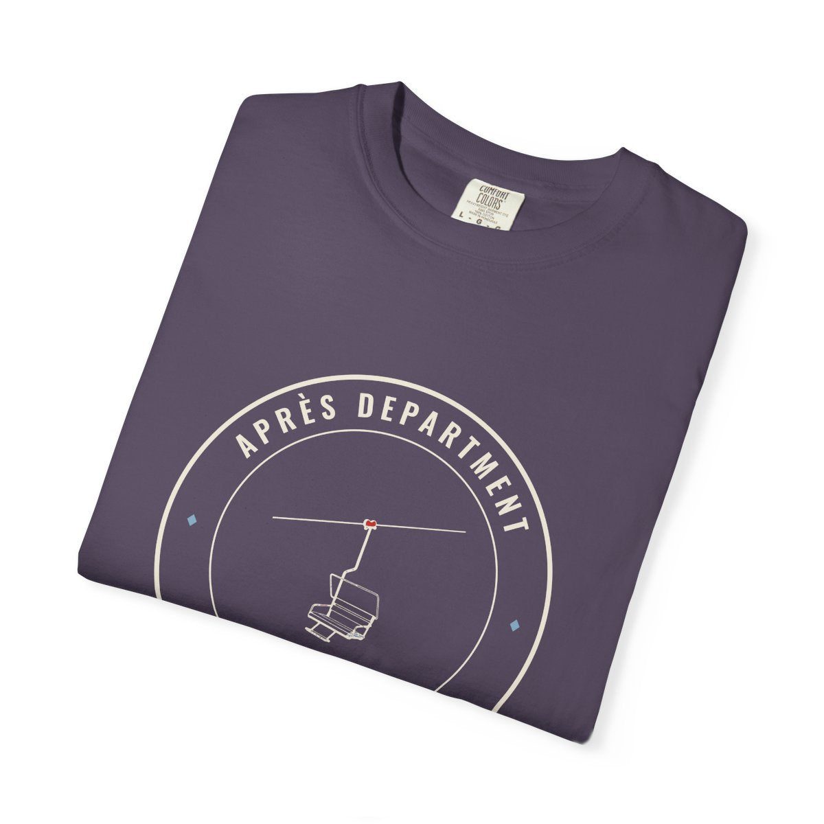 Après Department Crest Tee in Wine, folded