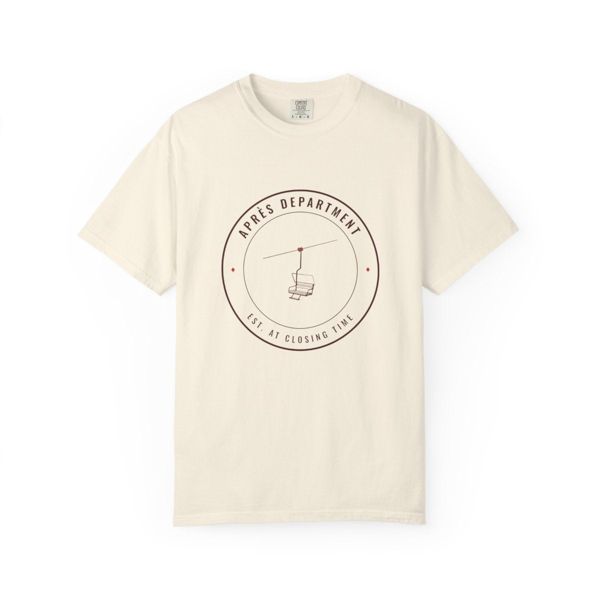 Après Department Crest Tee in Ivory, front view