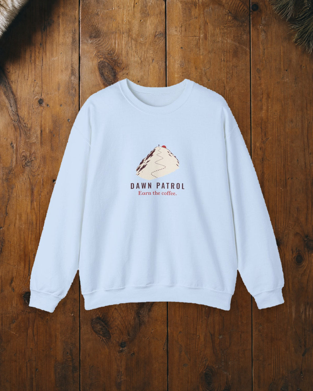 Dawn Patrol Crewneck in Light Blue, styled
