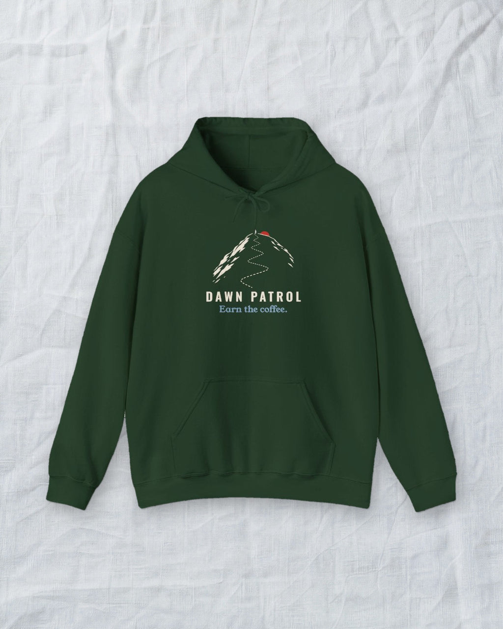 Dawn Patrol Hoodie in Forest Green, styled