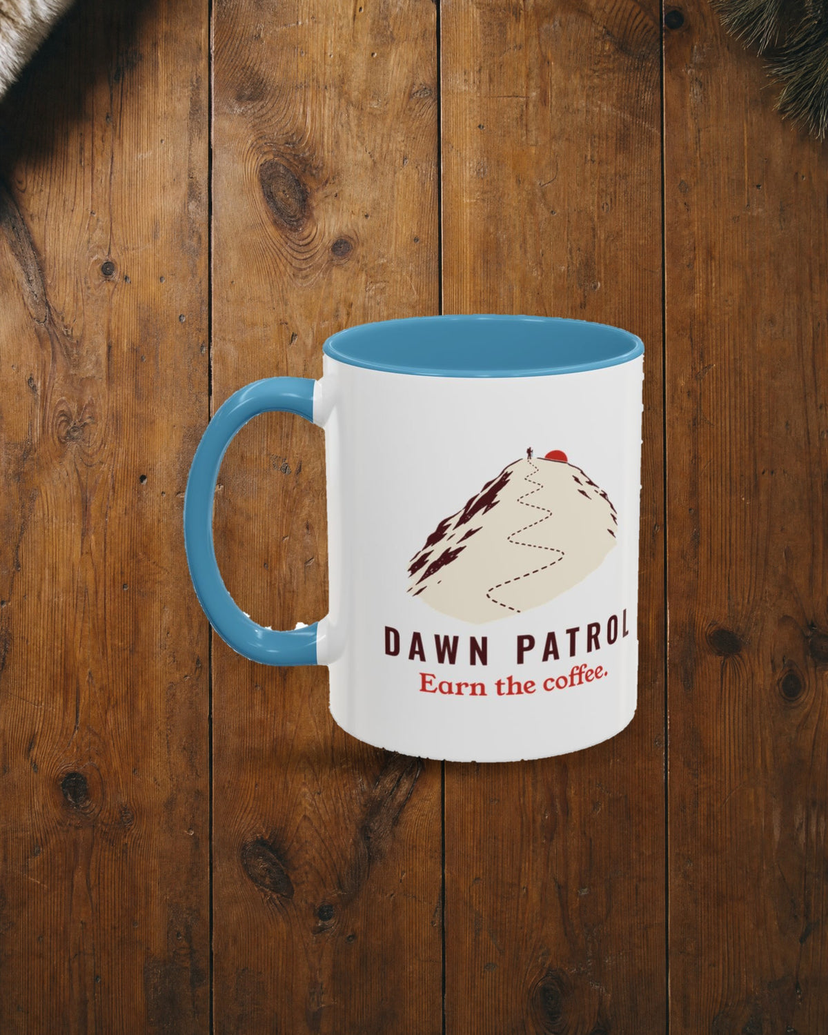 Dawn Patrol Mug in Light Blue, styled