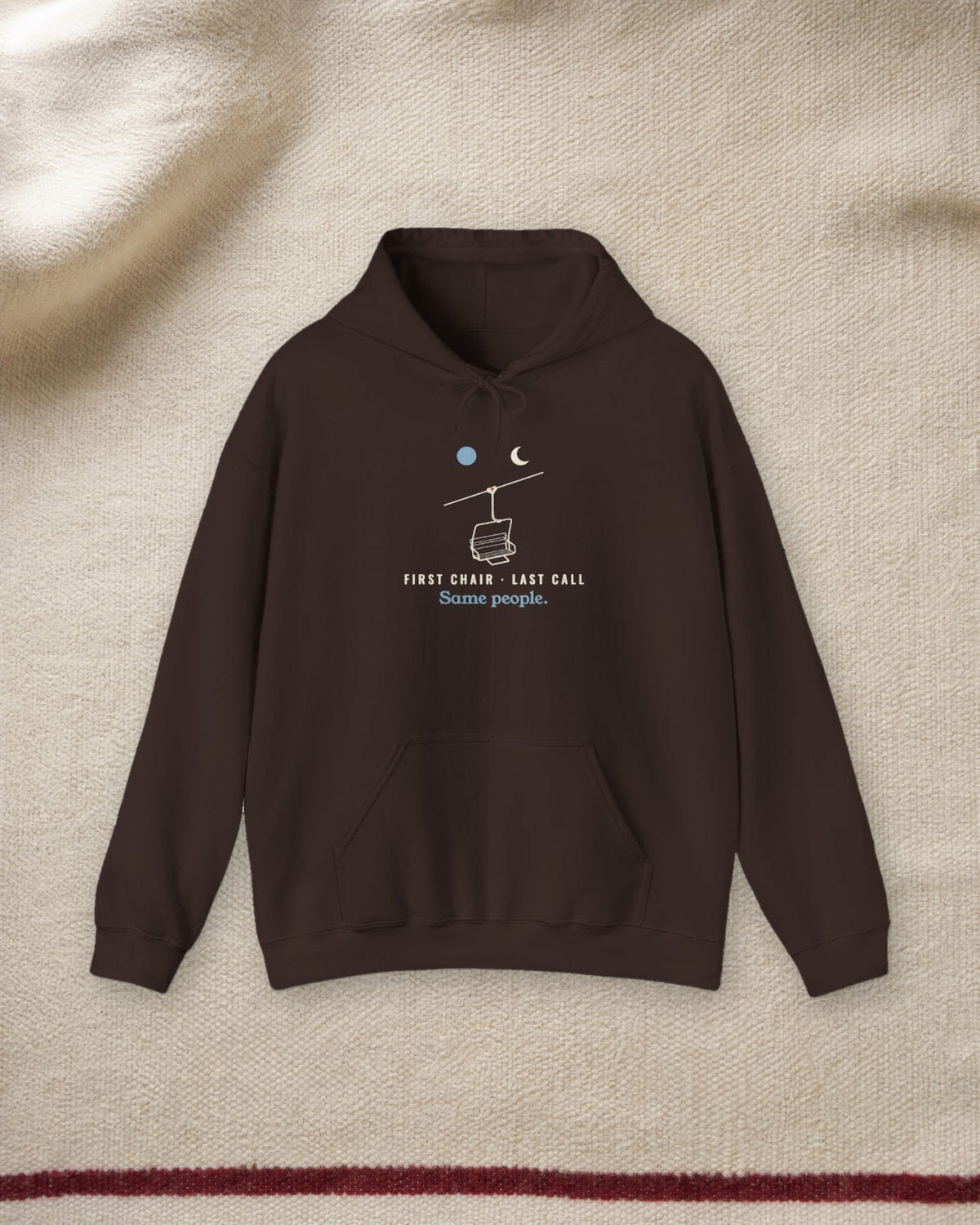 First Chair, Last Call Hoodie in Dark Chocolate, styled
