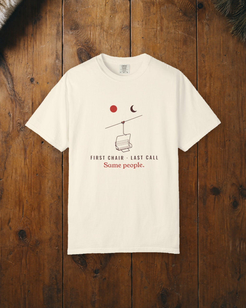 First Chair, Last Call Tee in Ivory, styled