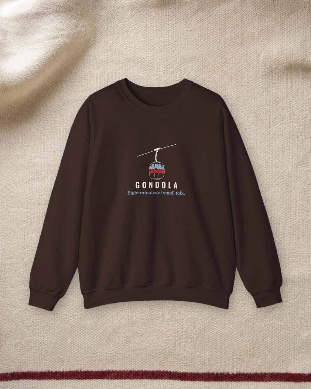 Gondola Crewneck in Dark Chocolate, styled