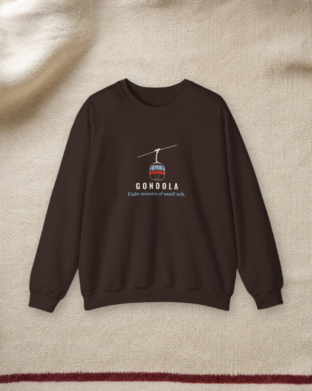 Gondola Crewneck in Dark Chocolate, styled