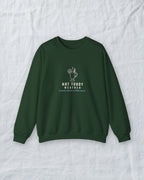 Hot Toddy Weather Crewneck in Forest Green, styled
