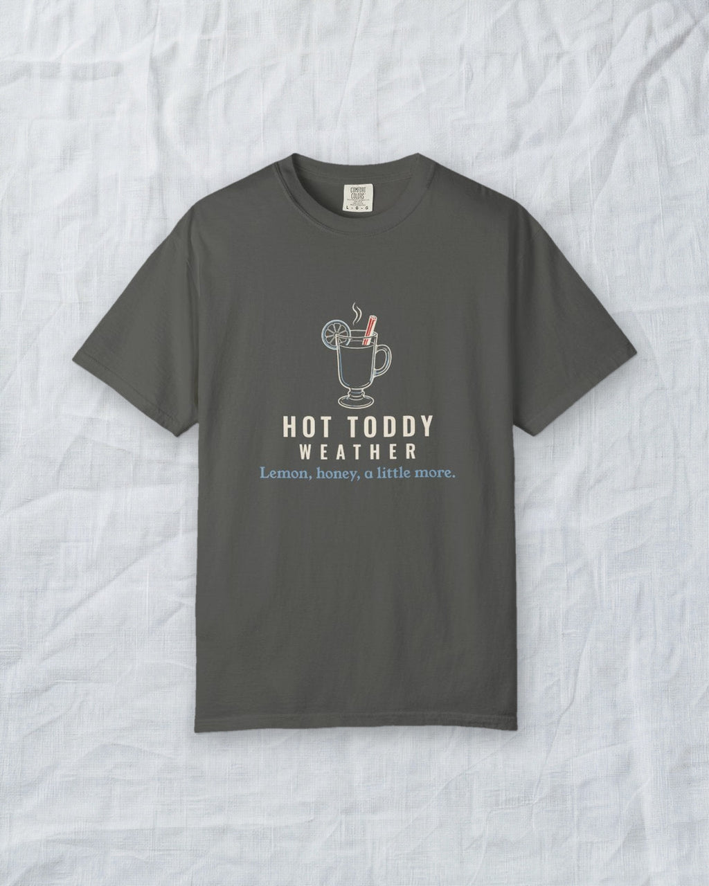 Hot Toddy Weather Tee in Pepper, styled