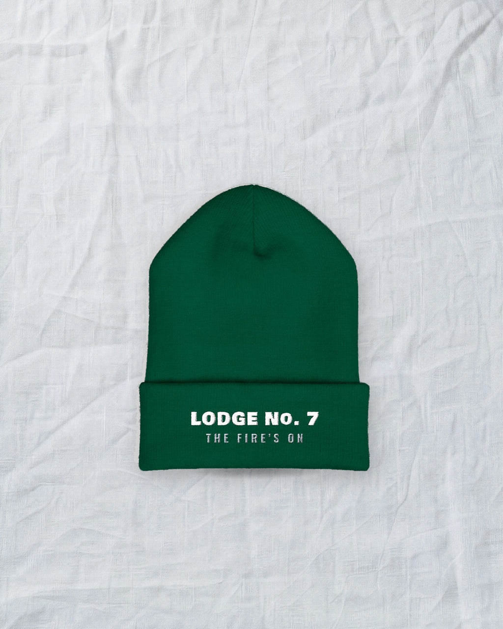 Lodge No. 7 Beanie in Spruce, styled
