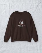 Lodge No. 7 Crewneck in Dark Chocolate, styled