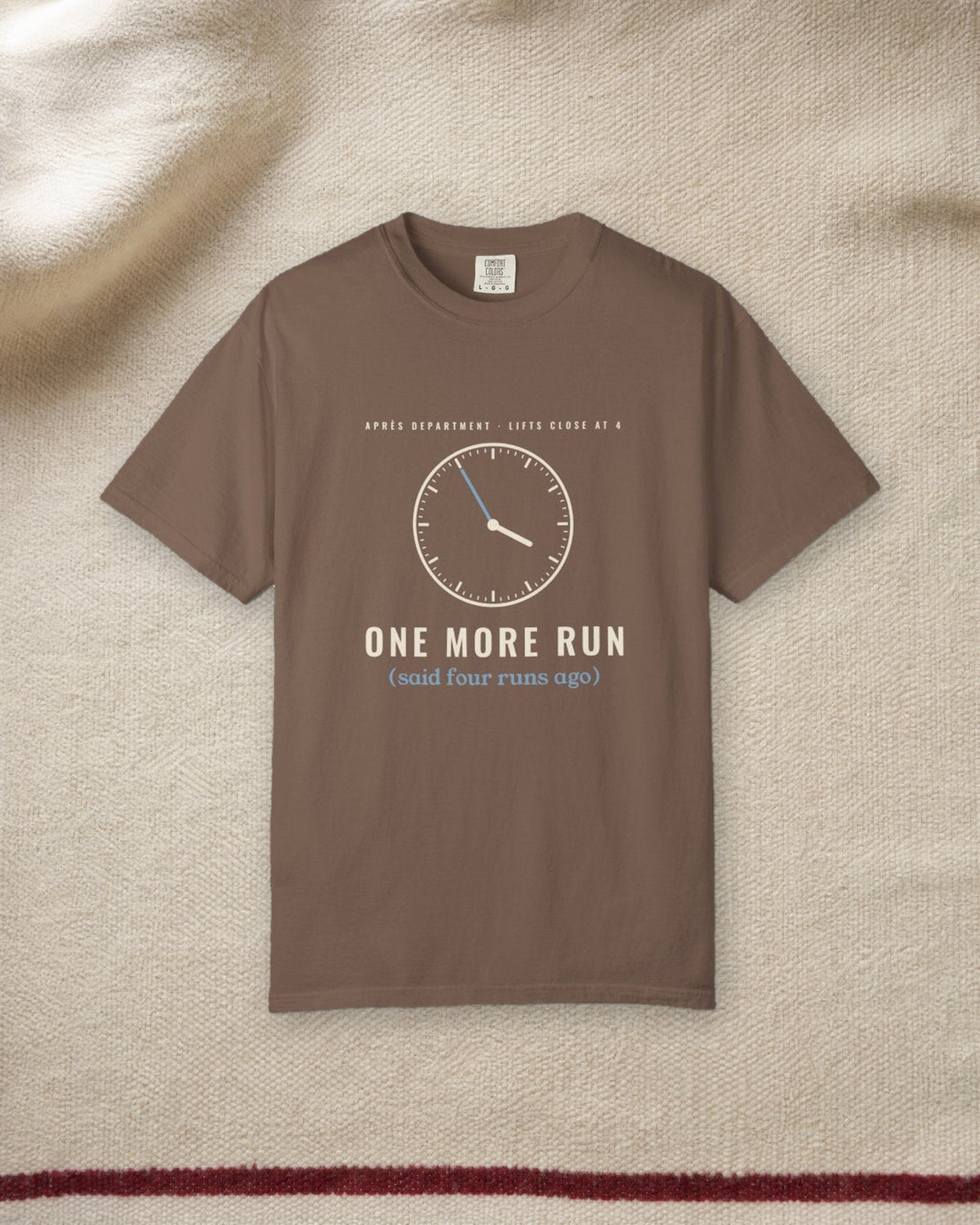 One More Run Tee in Espresso, styled