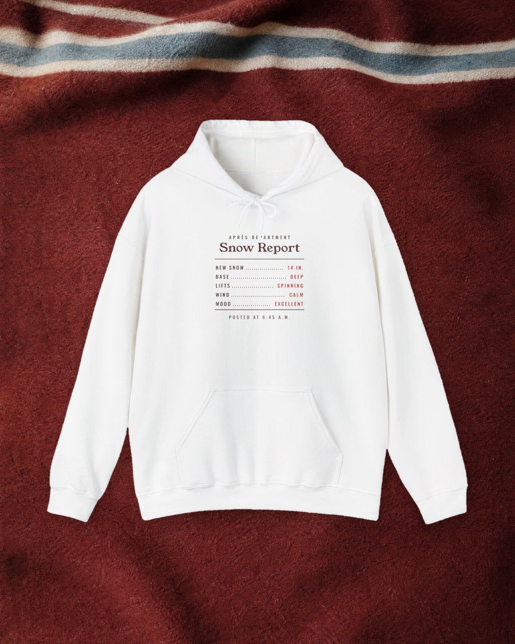 Snow Report Hoodie in White, styled