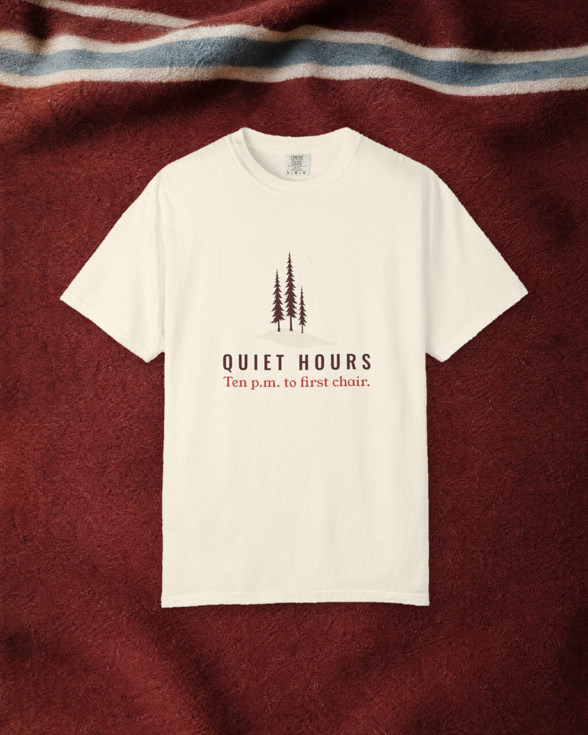 Quiet Hours Tee in Ivory, styled