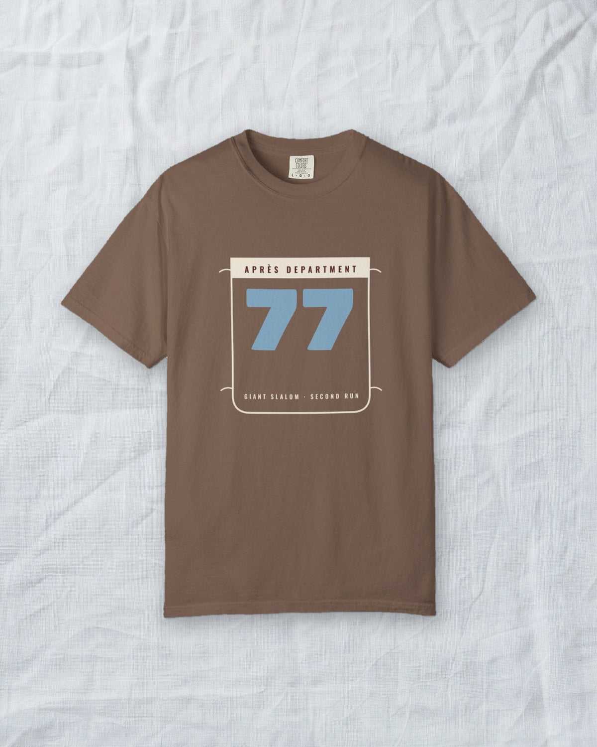 Racing Bib 77 Tee in Espresso, styled
