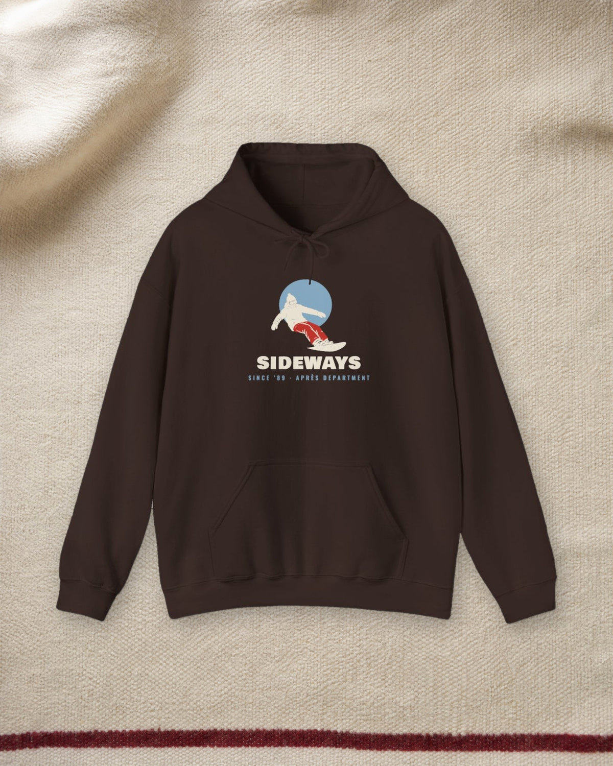 Sideways Since ’89 Hoodie in Dark Chocolate, styled