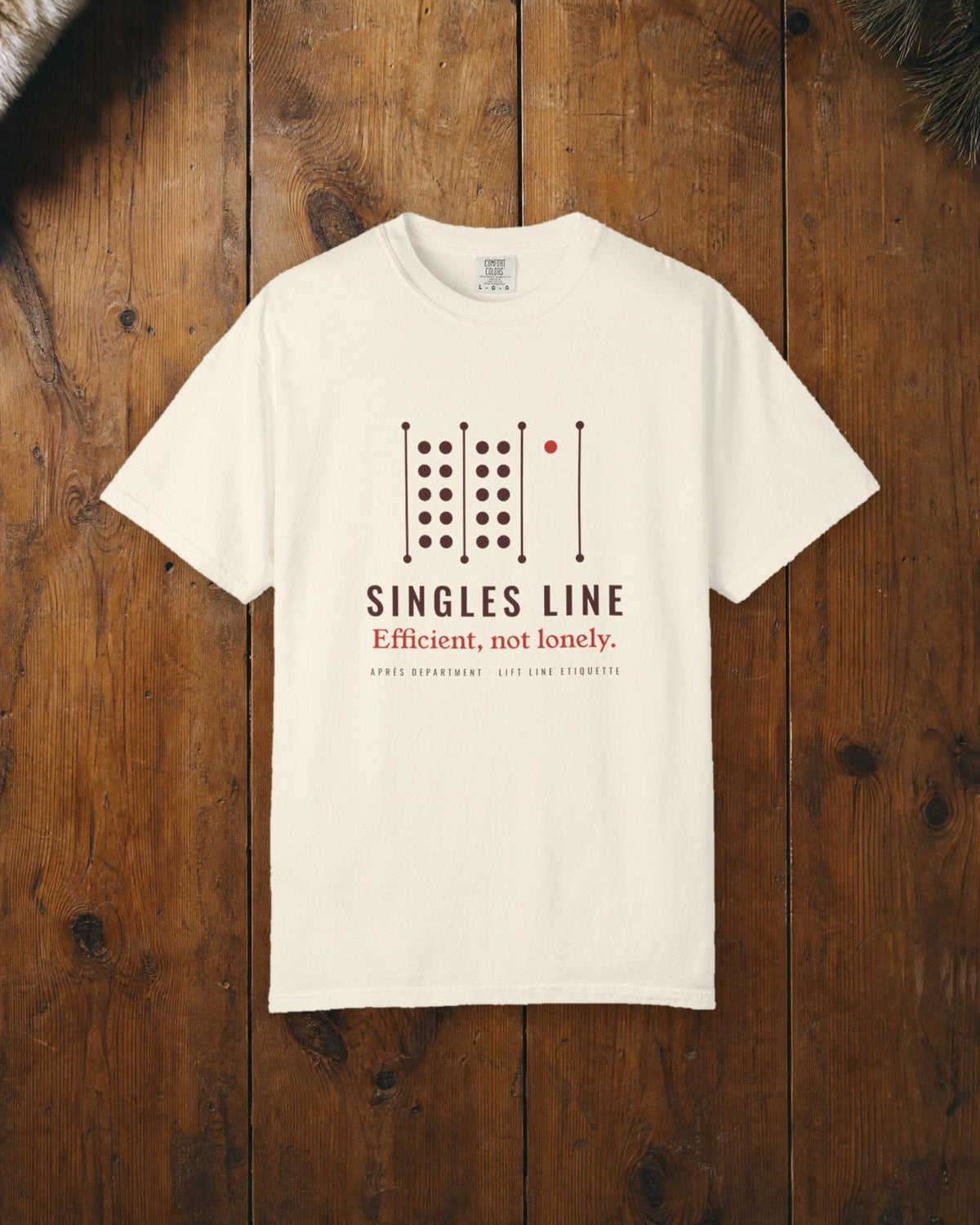 Singles Line Tee in Ivory, styled