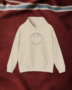 Ski Bum Emeritus Hoodie in Sand, styled